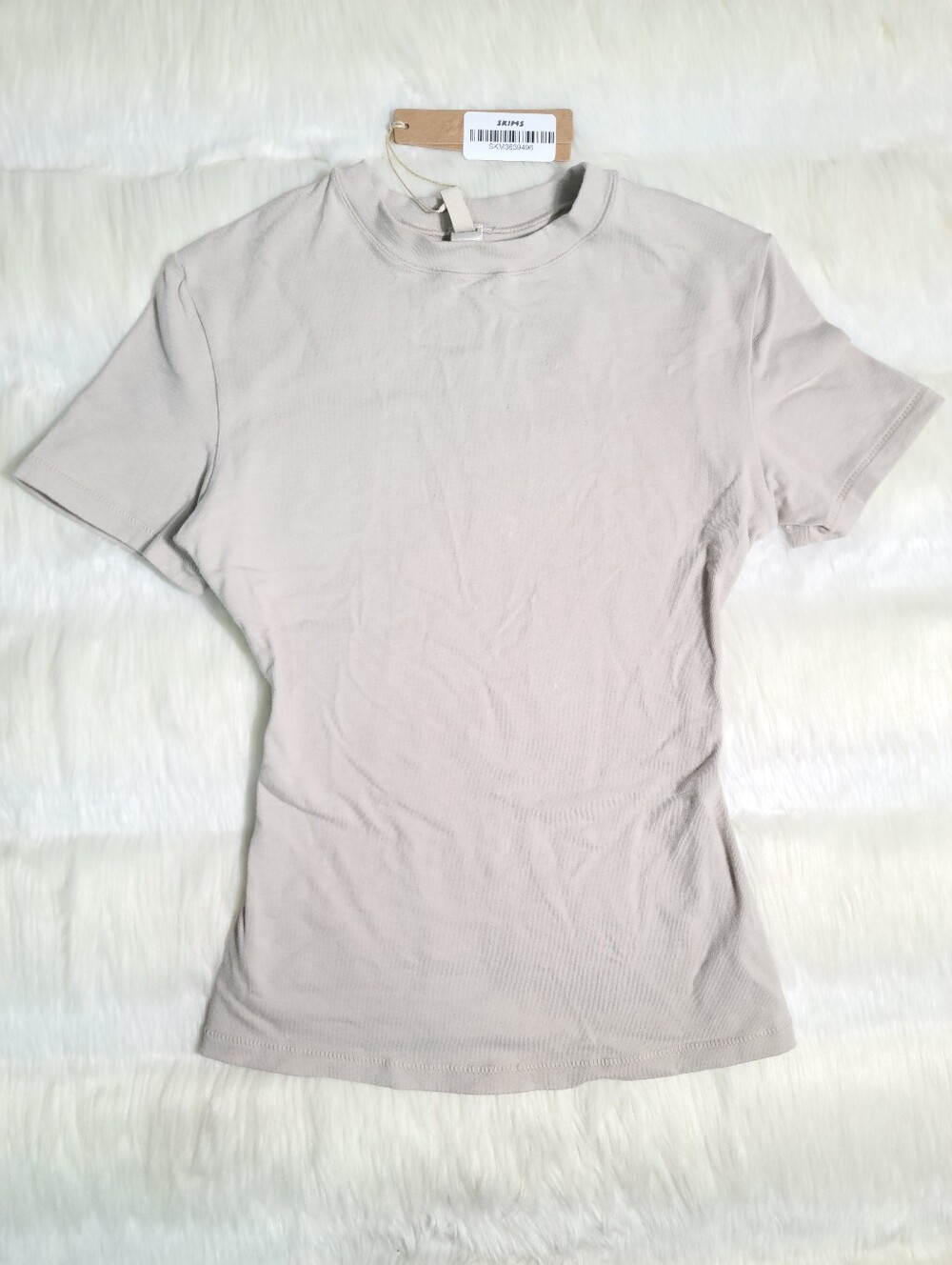 SKIMS Cotton Jersey T-shirt Grey Stone Women XS NEW